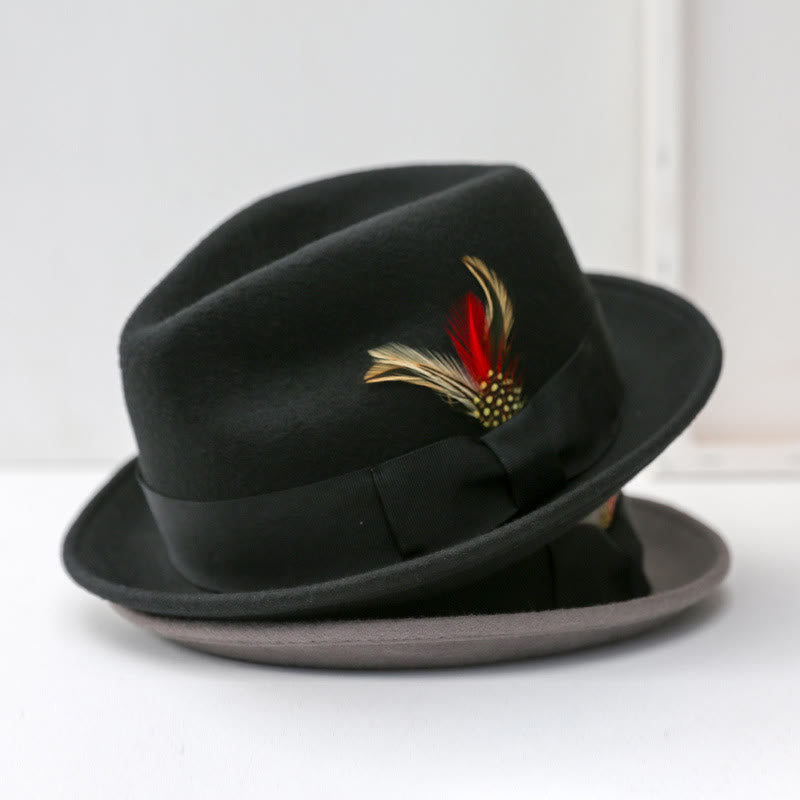 Feather Bow Decorative Ribbon Men's Cowboy Hat - image 2