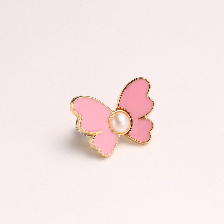 Women's Pearl & Butterfly Nail-Free Pants Belt Clip - Pearl Butterfly - Pink - image 7
