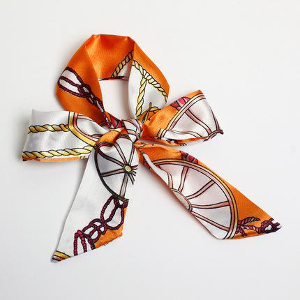 Printed Woven Double Loop Buckle Women's Silk Belt - image 2