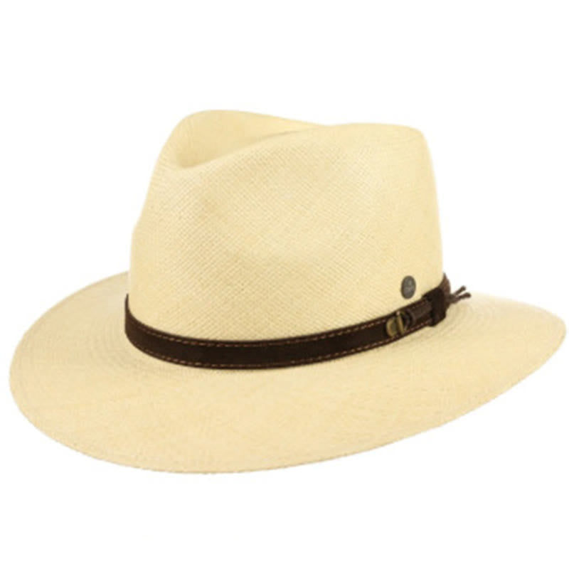 Hand Woven Solid Color With Strap Men's Cowboy Hat - Milky White - L (22 7/8"-23 5/8") - image 5