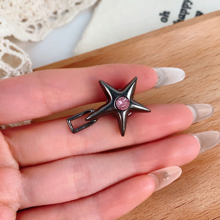 Black Hollow Smiling Face Pentagram Shaped Belt Clip - image 2