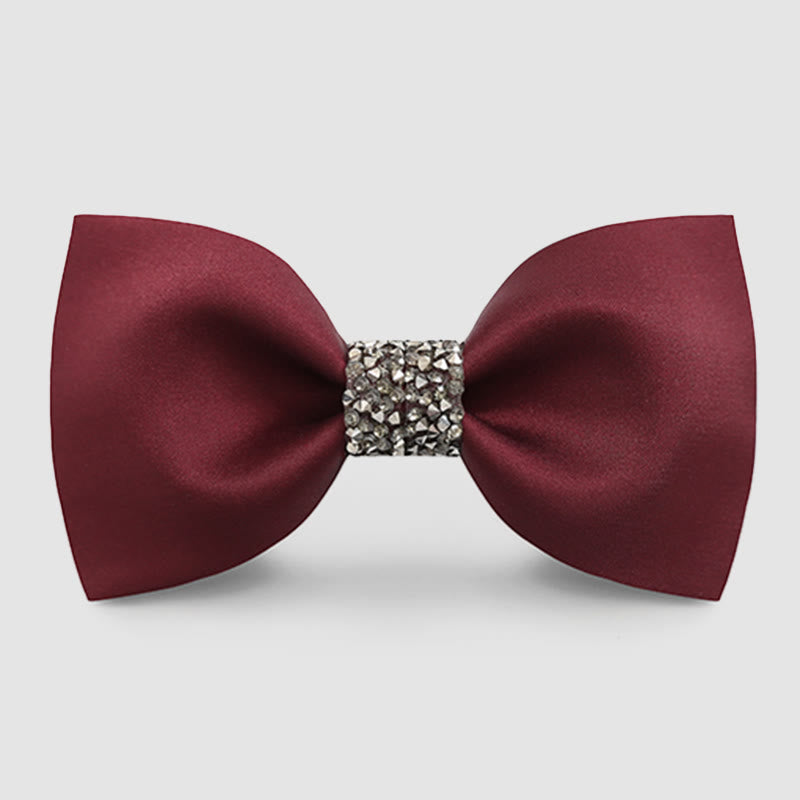 Men's Central Sparkly Accent Bow Tie - Burgundy - image 0
