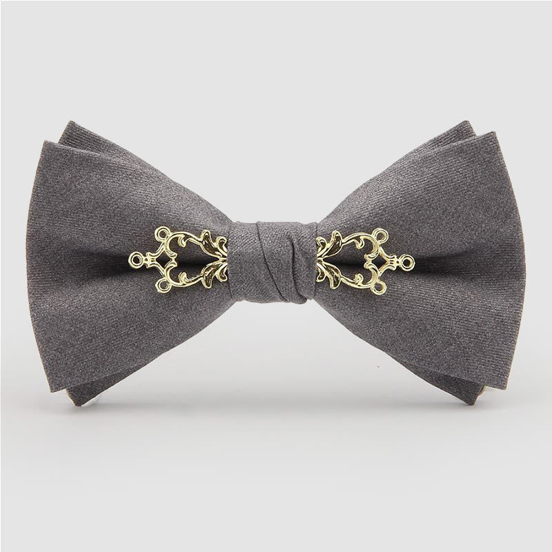 Men's Metallized Flower Festival Wedding Bow Tie - Gray - image 0