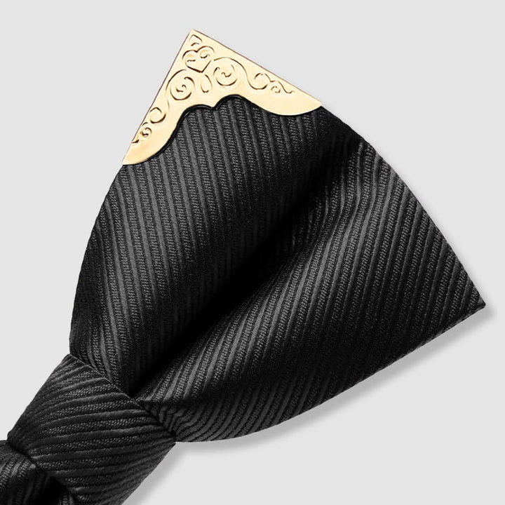 Men's Golden Metal Tipped Twilled Bow Tie - image 5