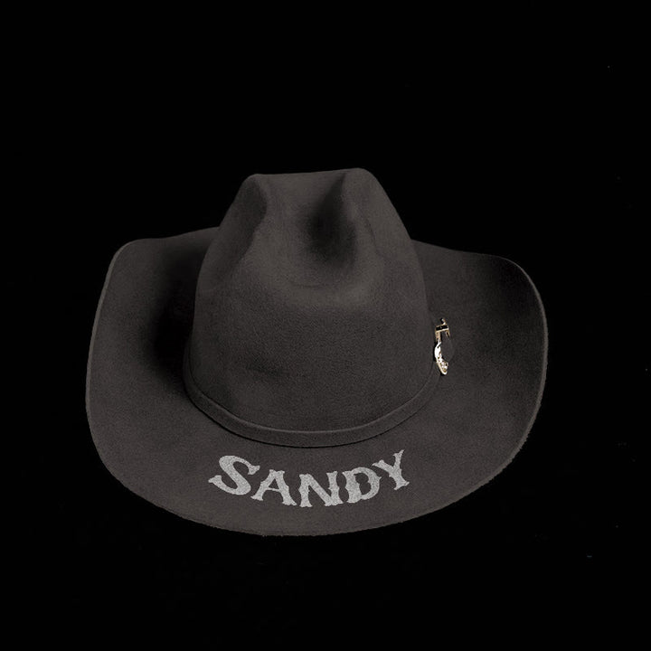 Customizable Text Solid Color Cowboy Hat With Belt - image 11