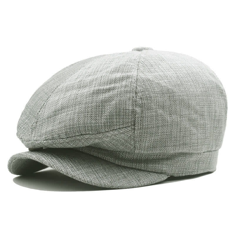 Newsboy Youth Painter Solid Color Octagonal Beret Hat - Gray - L (23 1/4"-23 5/8") - image 1