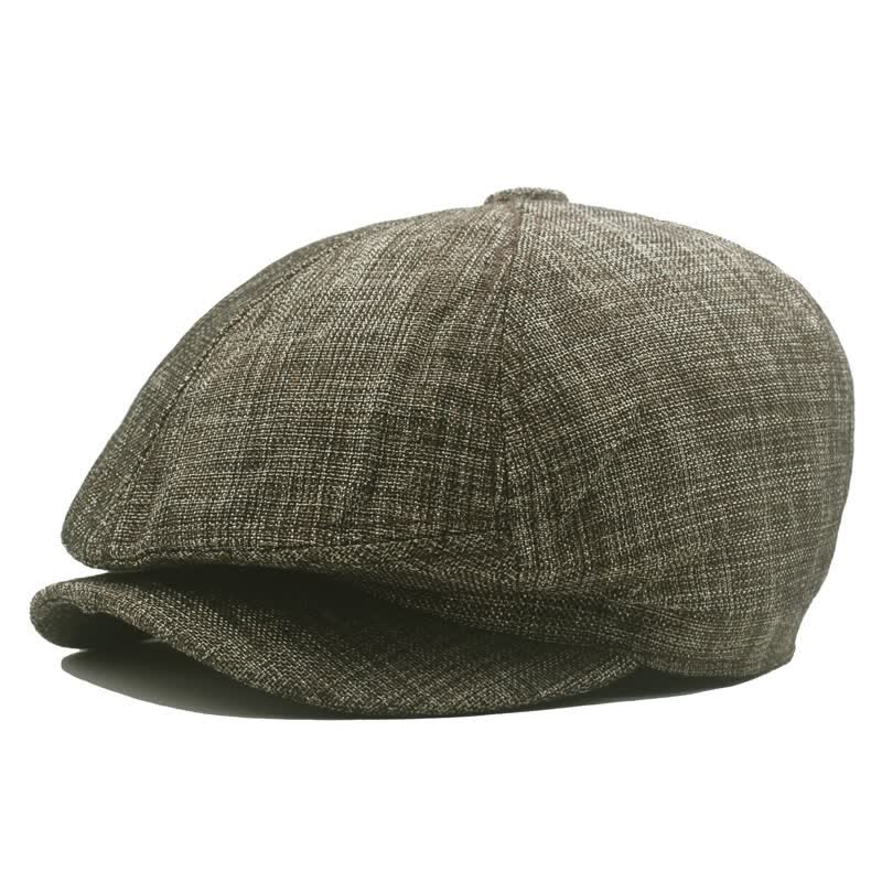 Newsboy Youth Painter Solid Color Octagonal Beret Hat - Coffee - L (23 1/4"-23 5/8") - image 0