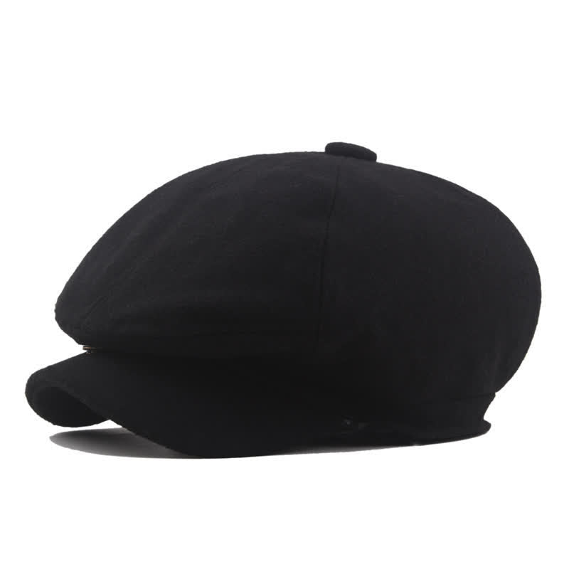Timeless Vintage Classic Driving Cabbie Octagonal Beret Hat - Black - L (23 1/4"-23 5/8") - image 1