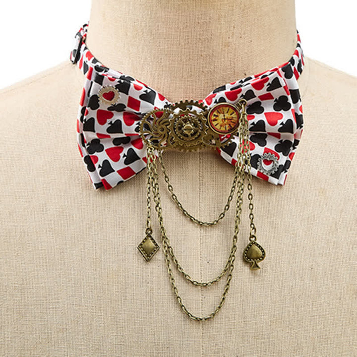 Retro Costume Theme Party Punk Poker Gears Bow Tie - image 1
