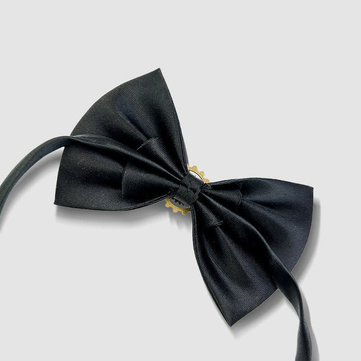 Industrial Aesthetic Steampunk Gear Embellished Bow Tie - image 3