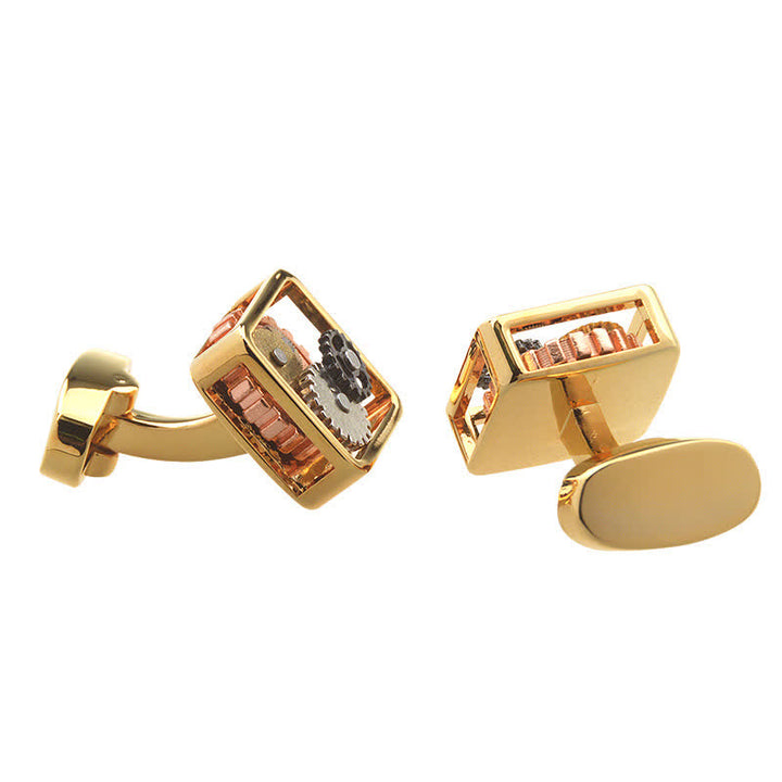 Men's Square Mechanical Art Steampunk Gears Cufflinks - image 1