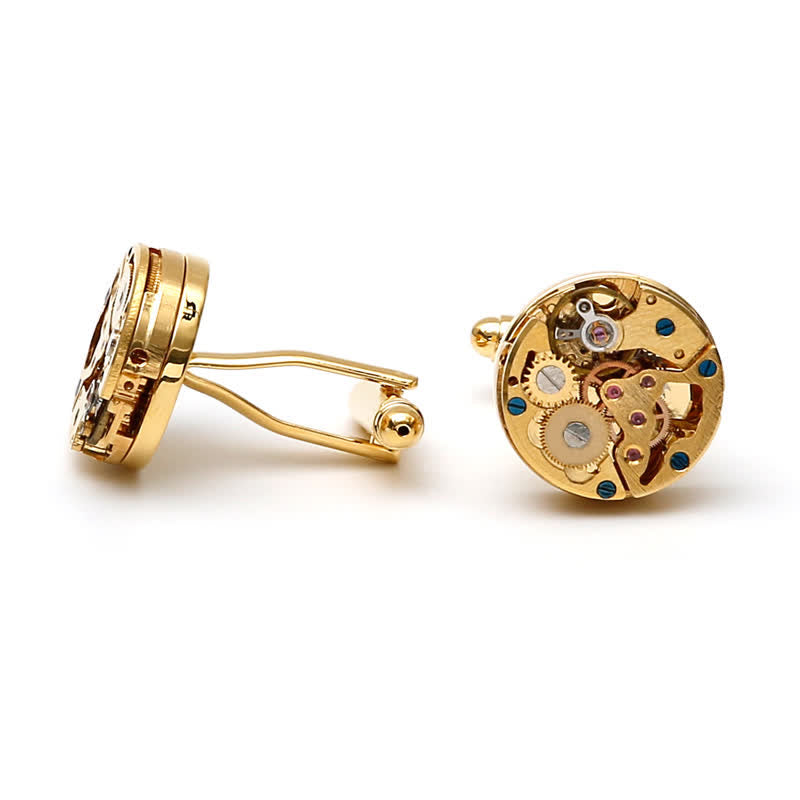 Exquisite Gold Mechanical Steampunk Gears Cufflinks - image 7
