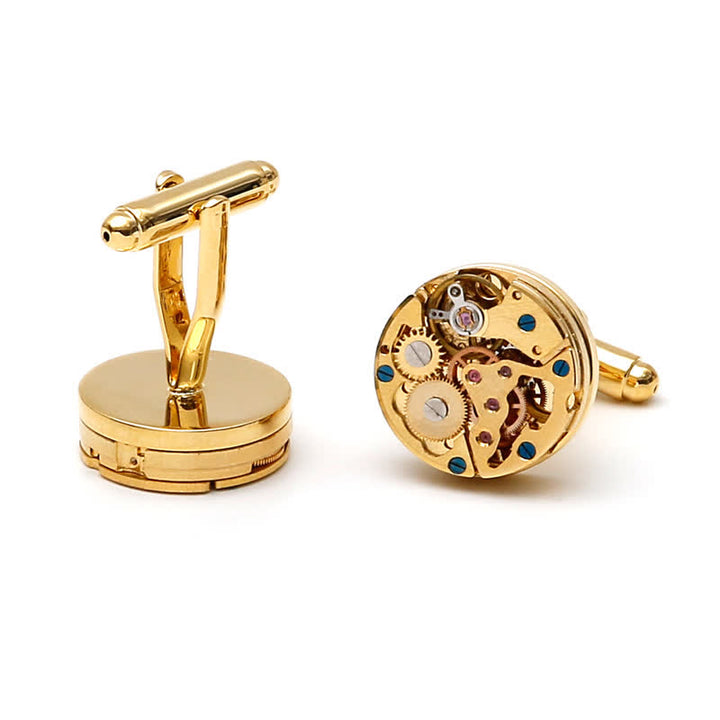 Exquisite Gold Mechanical Steampunk Gears Cufflinks - image 8