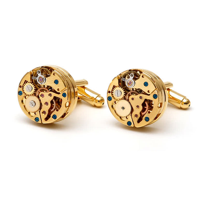 Exquisite Gold Mechanical Steampunk Gears Cufflinks - image 6