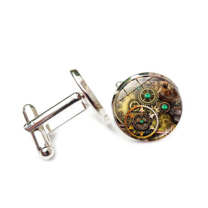 Vintage Charm Steampunk Gears Pattern Cufflinks - image 2