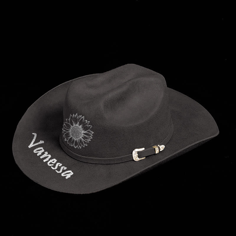 Custom Your Pattern & Text Solid Color Cowboy Hat - image 1