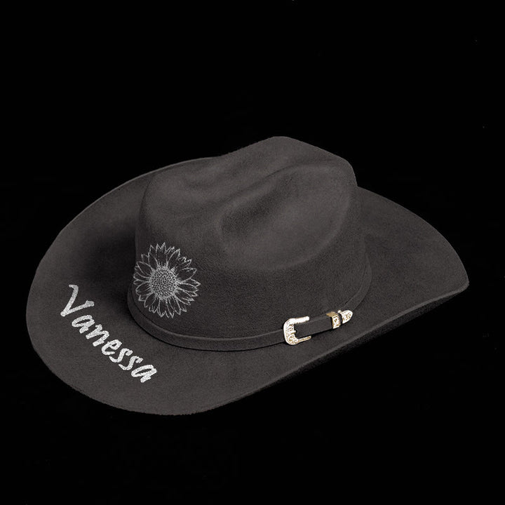 Custom Your Pattern & Text Solid Color Cowboy Hat - image 1