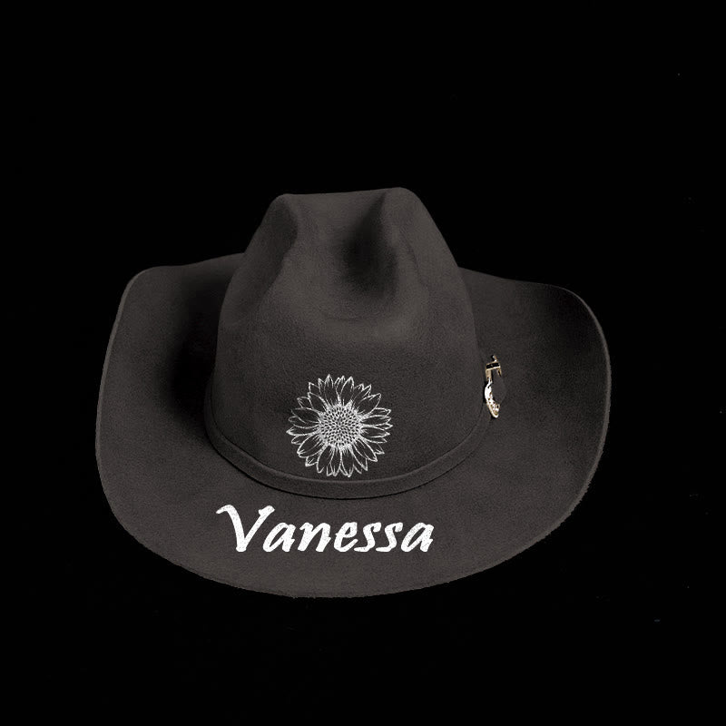 Custom Your Pattern & Text Solid Color Cowboy Hat - image 0