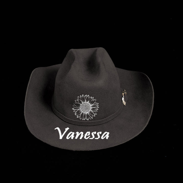 Custom Your Pattern & Text Solid Color Cowboy Hat - image 0