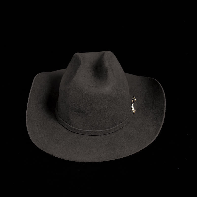 Customize Your Exclusive Logo Pure Color Cowboy Hat - Dark Grey - Adjustable - image 2