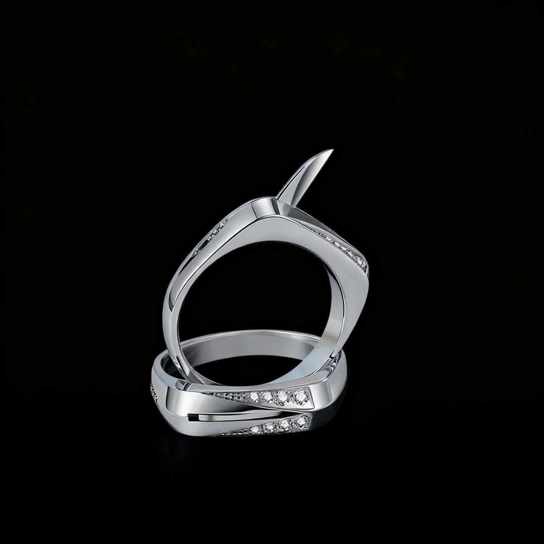Fashionable Self-Defense Hidden-Knife With Diamond Studded Ring - image 0
