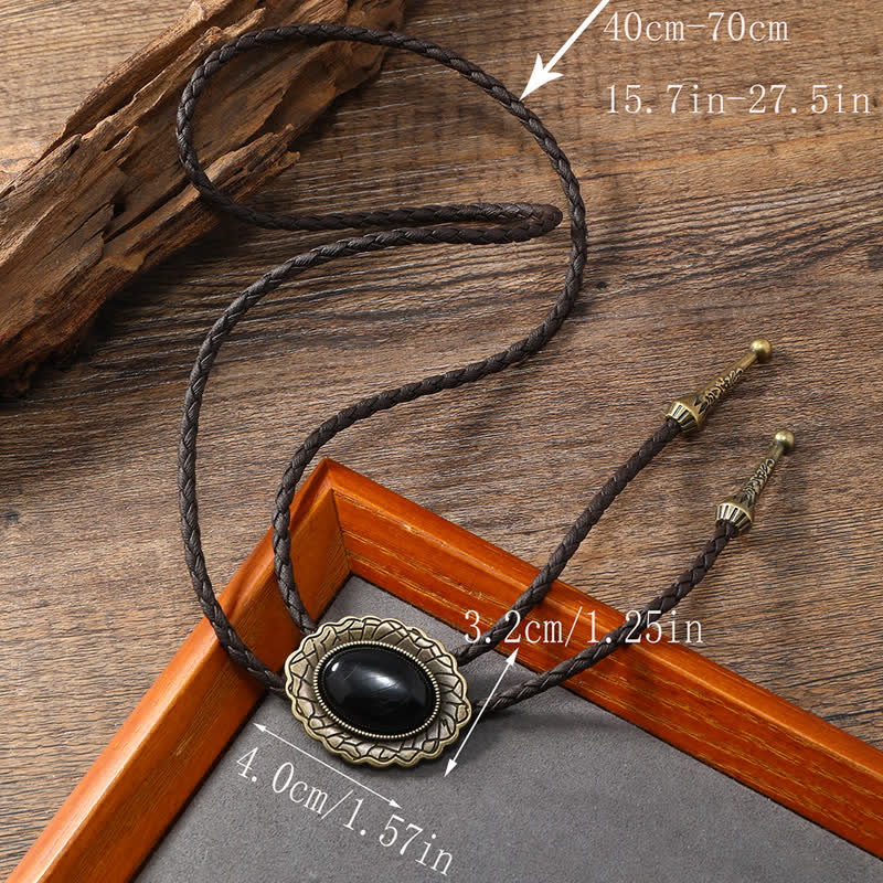 Western Eagle Bird Turquoise Stone Bolo Tie - image 11