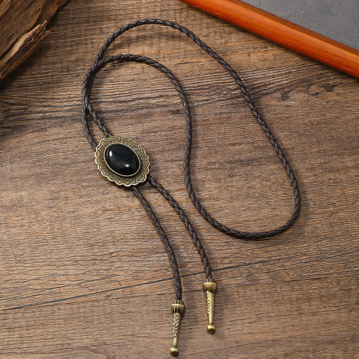 Western Eagle Bird Turquoise Stone Bolo Tie - image 10