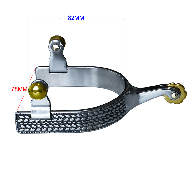 Exquisite Carved Scales Cowboy Spurs With Brass Gear And Buckles - image 2