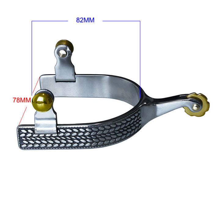 Exquisite Carved Scales Cowboy Spurs With Brass Gear And Buckles - image 2