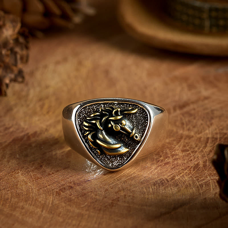 Vintage Western Style Exquisite 3D Horsehead Ring - Horsehead - image 0