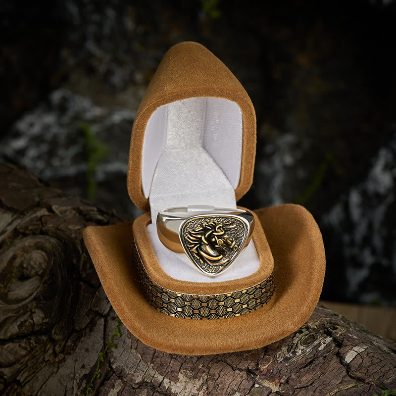 Vintage Western Style Exquisite 3D Horsehead Ring - image 2