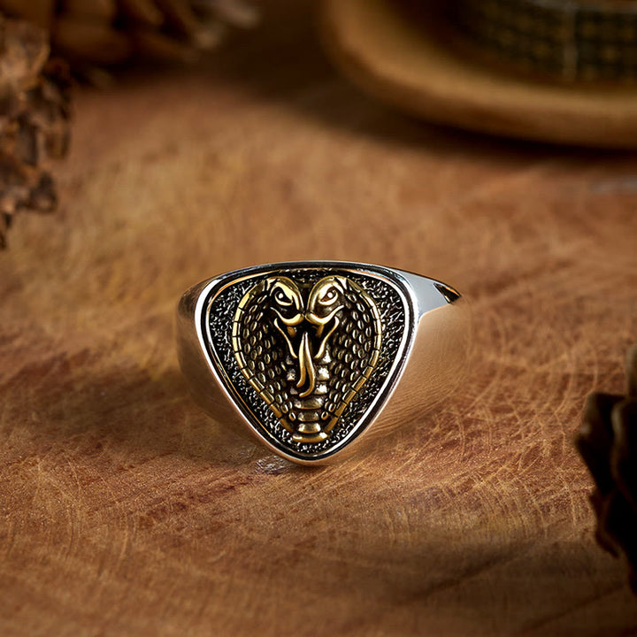 Retro Western Style Fierce Snakehead Ring - Snakehead - image 0