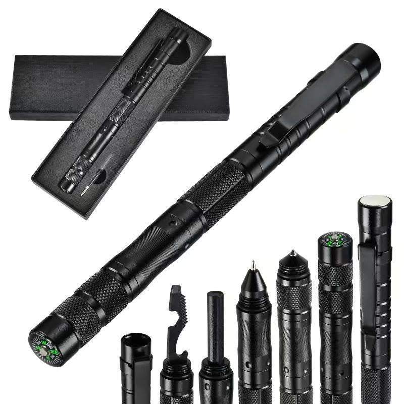 Multi-Functional Ignition Stick Compass Survival EDC Tactical Pen - Black - image 0