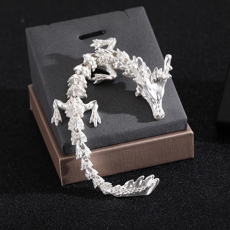 Joint-Movable Dragon Clothing Accessories Articulated Brooch - Silver - image 3