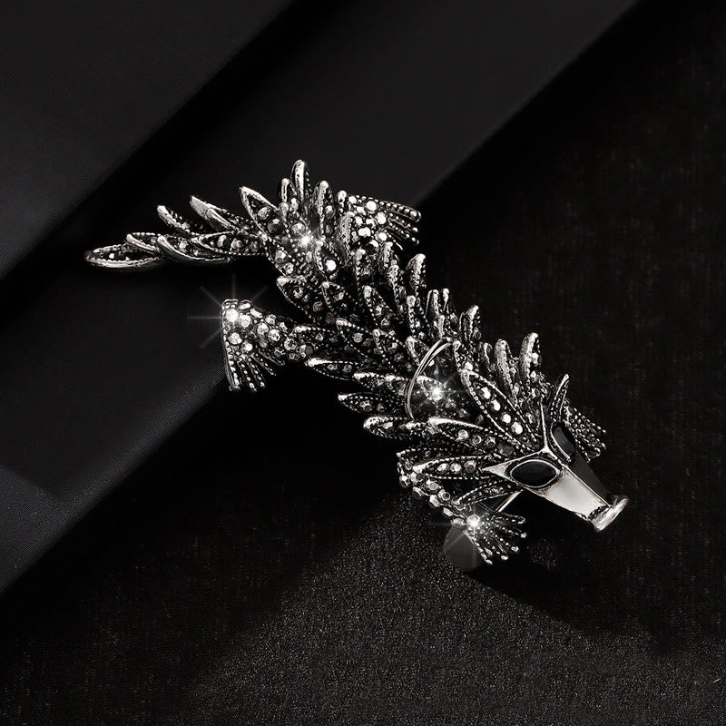 Moveable Inlaid Rhinestone Crocodile Articulated Brooch - image 1
