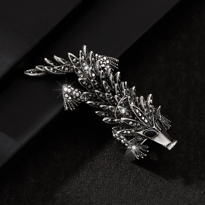Moveable Inlaid Rhinestone Crocodile Articulated Brooch - image 1