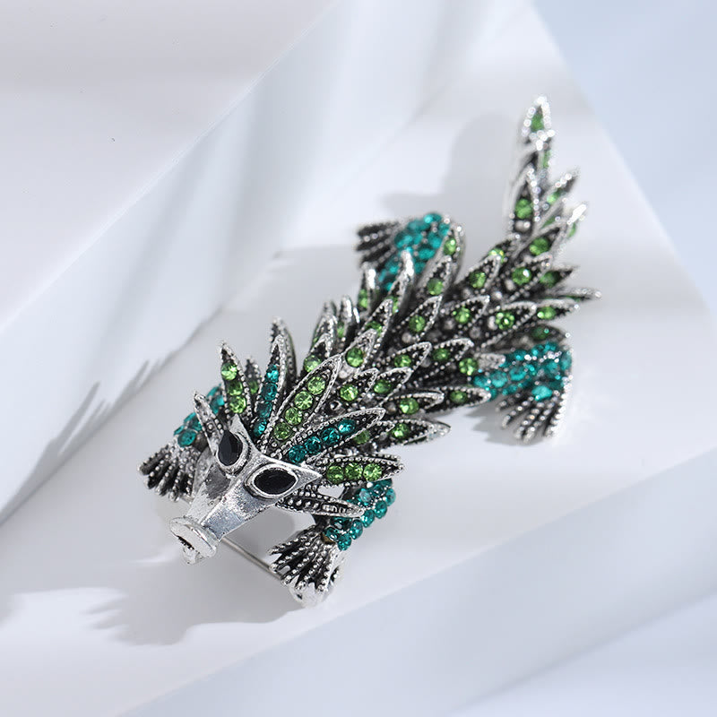 Moveable Inlaid Rhinestone Crocodile Articulated Brooch - image 9