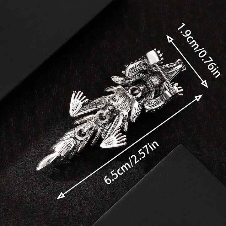 Moveable Inlaid Rhinestone Crocodile Articulated Brooch - image 2