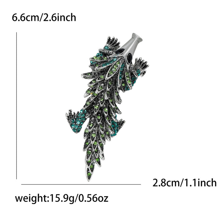 Moveable Inlaid Rhinestone Crocodile Articulated Brooch - image 10
