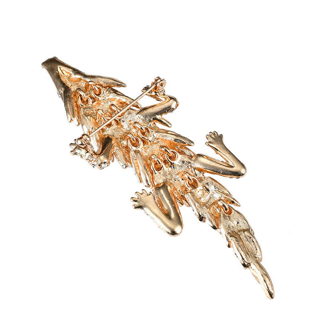 Fashionable And Movable Diamond Studded Pangolin Articulated Brooch - image 2