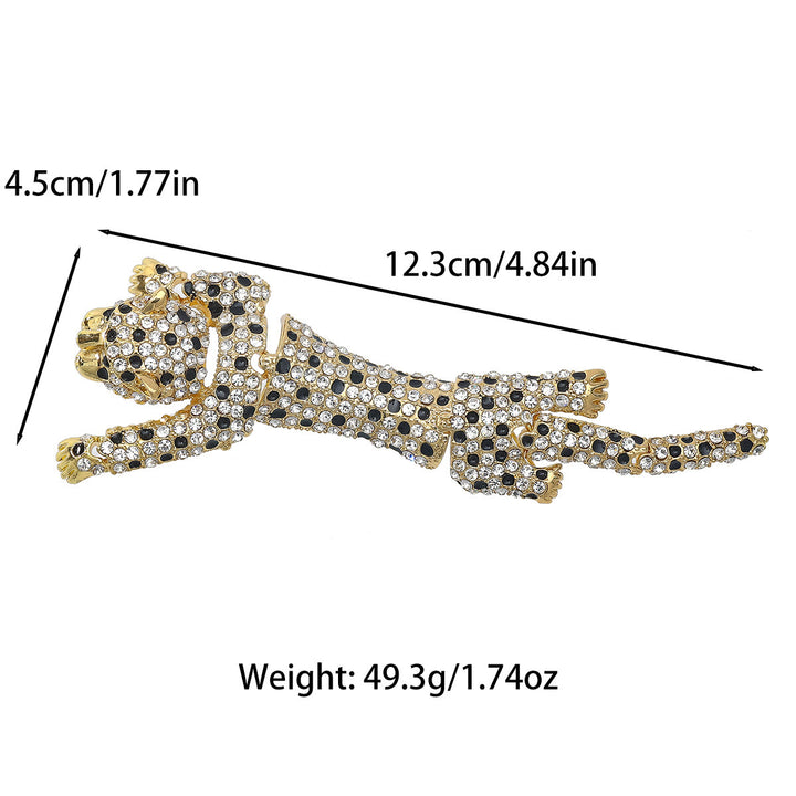 Luxurious Diamond Studded Cheetah Movable Articulated Brooch Accessory - image 4