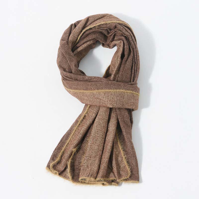 Retro & Chic Solid Color Scarf With Furry Trim - image 12
