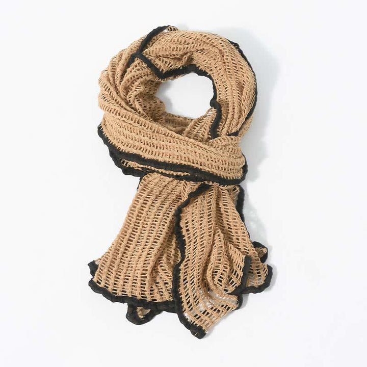 Elegant Hollowed-Out Design Knitting Scarf - image 9