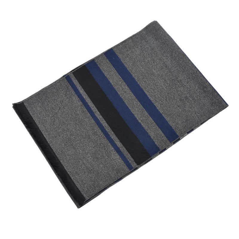 Stylish Double-Sided Striped Pattern Warm Scarf - image 11