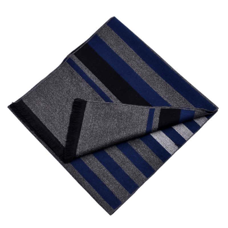 Stylish Double-Sided Striped Pattern Warm Scarf - image 9