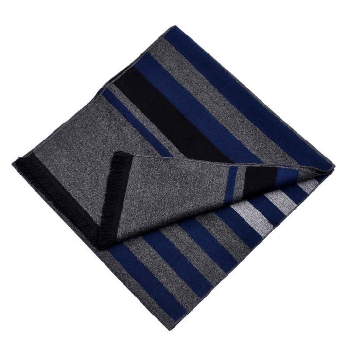 Stylish Double-Sided Striped Pattern Warm Scarf - image 9