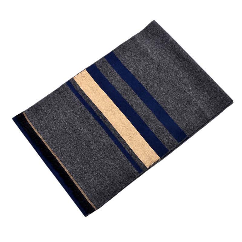 Stylish Double-Sided Striped Pattern Warm Scarf - image 3