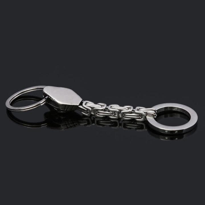 Antique Silver Nordic Viking Style Snake Keychain - image 3