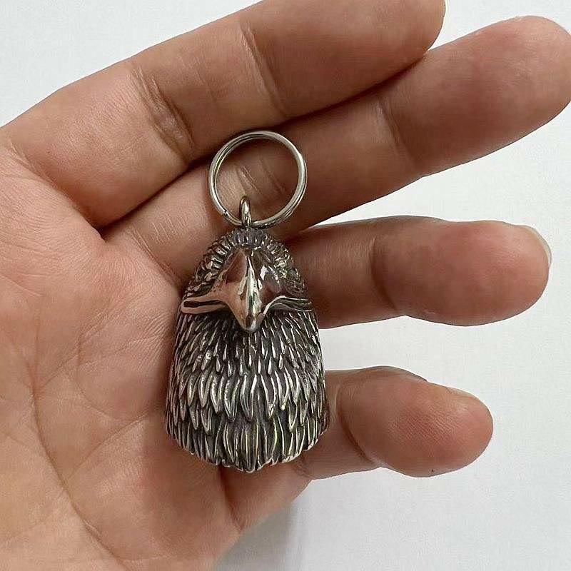 Vintage Bald Eagle Style Riding Bell Keychain - image 6