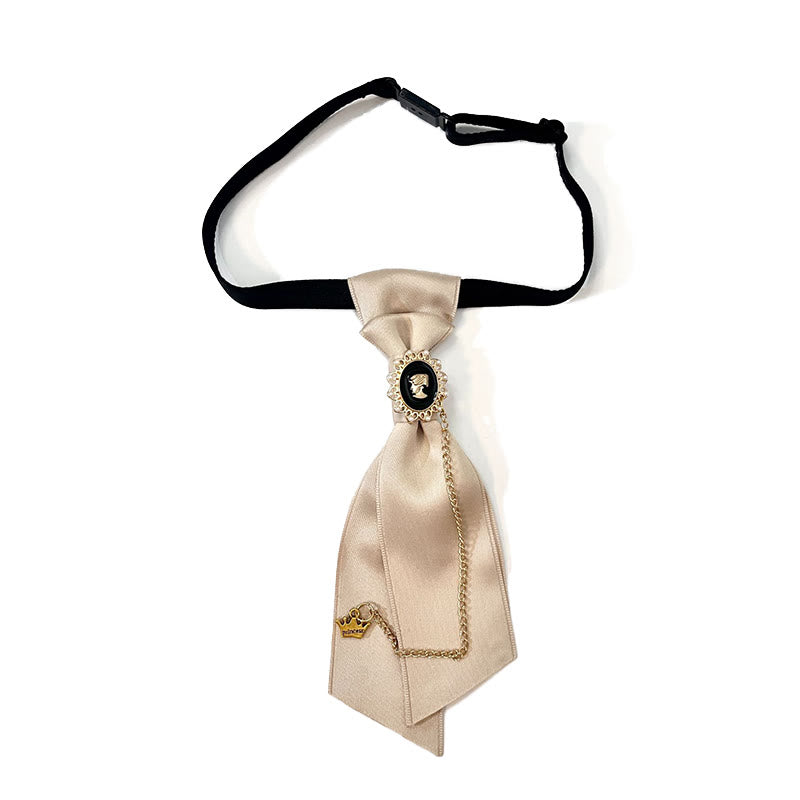 Pre-tied Pure Khaki Queen Women's Necktie - Khaki - image 0